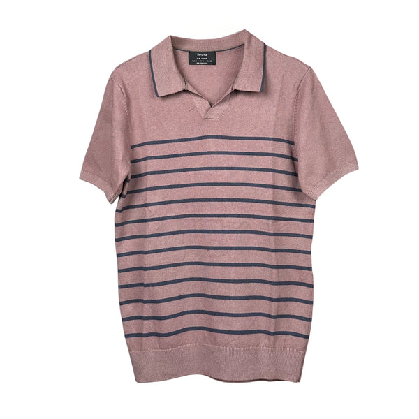 Textured short sleeve polo shirt